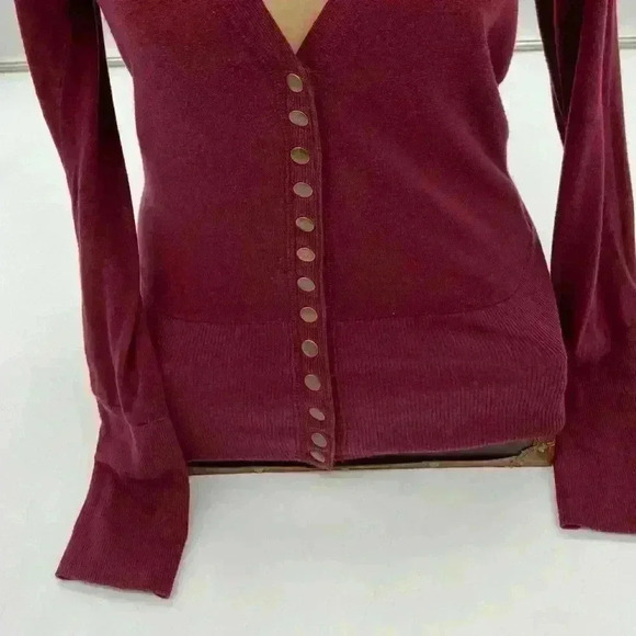 Color Story Women’s Cardigan Burgundy Size Medium - Picture 6 of 11